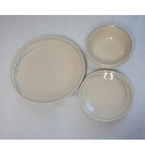 Corelle Dinnerware Set 12pc Beige BLUE LILY Floral 4-Dinner 4-Salad Plate 4-Bowl